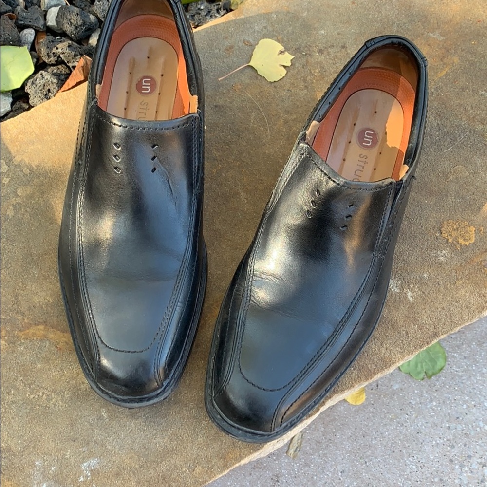 Unlisted Brand Black Leather Slip-On Loafers